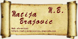Matija Brajović vizit kartica